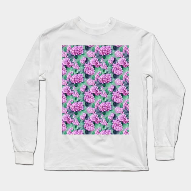 Hydrangea allover Long Sleeve T-Shirt by Remotextiles
